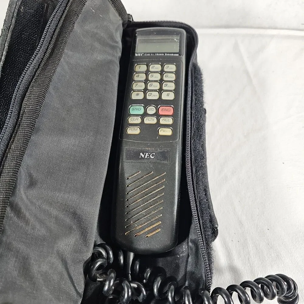 Vintage NEC‎ Cellular Mobile Phone TR5E800-31B with Original Bag/Manual UNTESTED